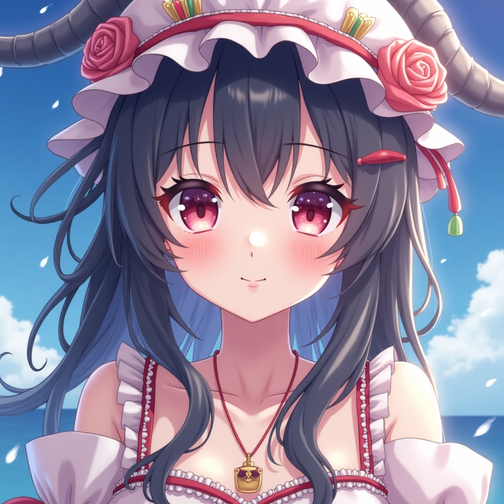 anime style, beautiful waifu, vibrant colors, cel shading, studio ghibli art style, detailed eyes, magical atmosphere, fantasy costume