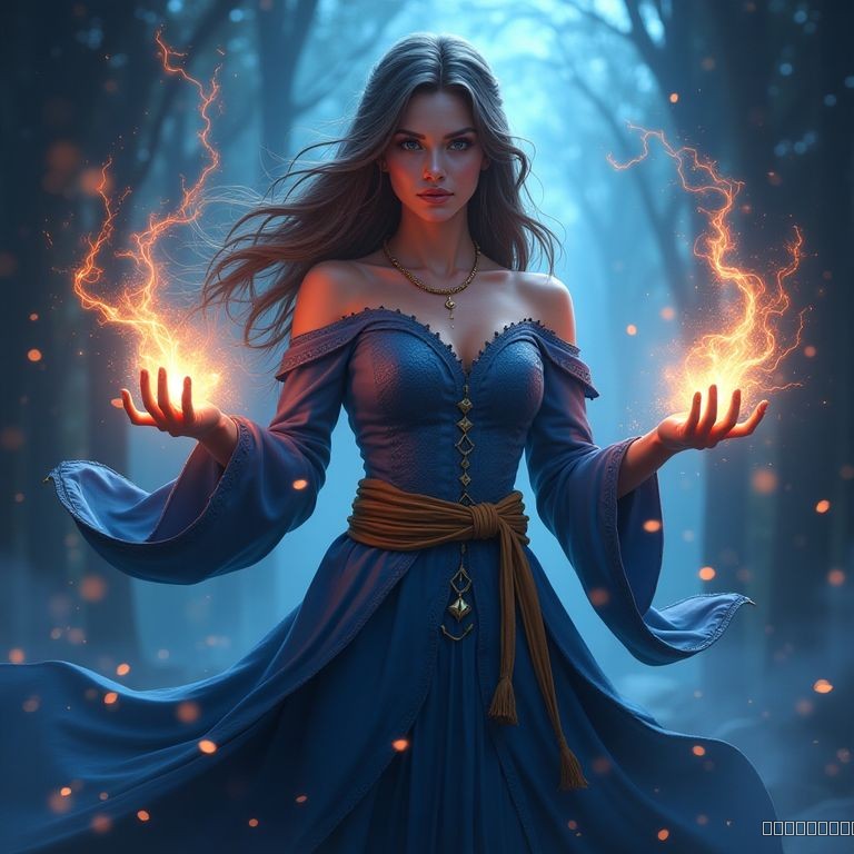 mage girl casting spells, swirling energy, mystical sigils, dramatic lighting, fantasy illustration
